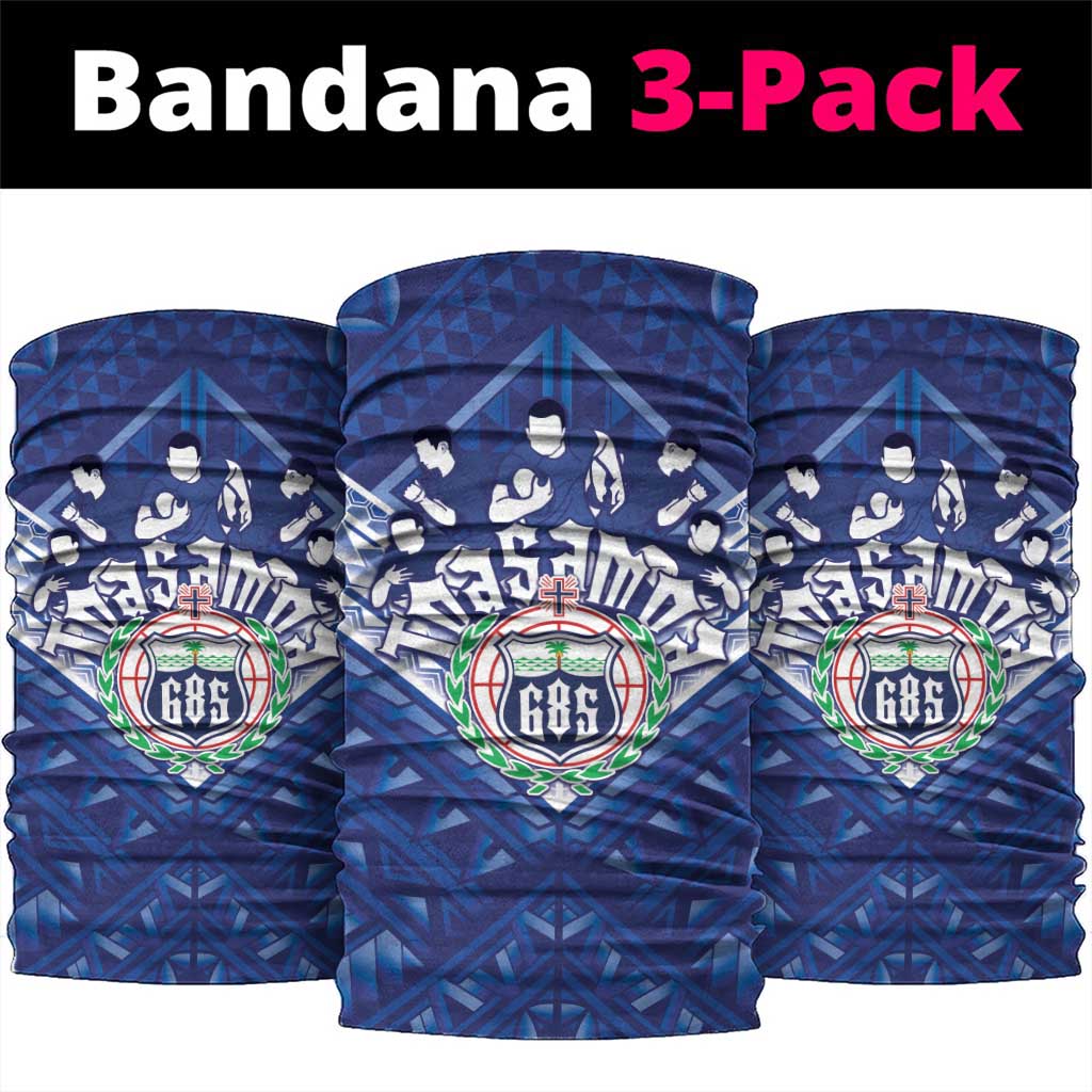Toa Samoa Rugby Neck Gaiter Samoan Pride With Tribal Pattern LT05 package One Size: 25*50cm Blue - Polynesian Pride