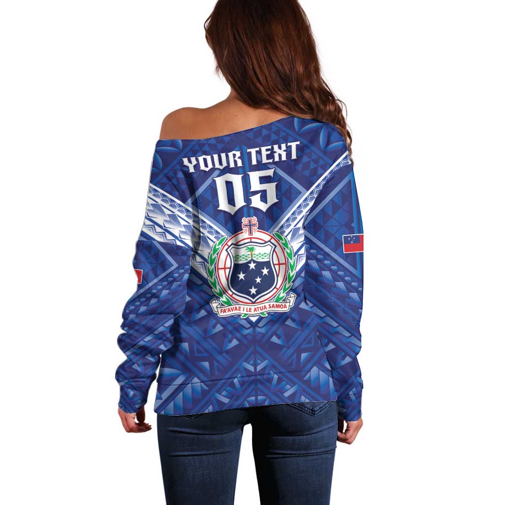 Toa Samoa Rugby Custom Off Shoulder Sweater Samoan Pride With Tribal Pattern LT05 - Polynesian Pride