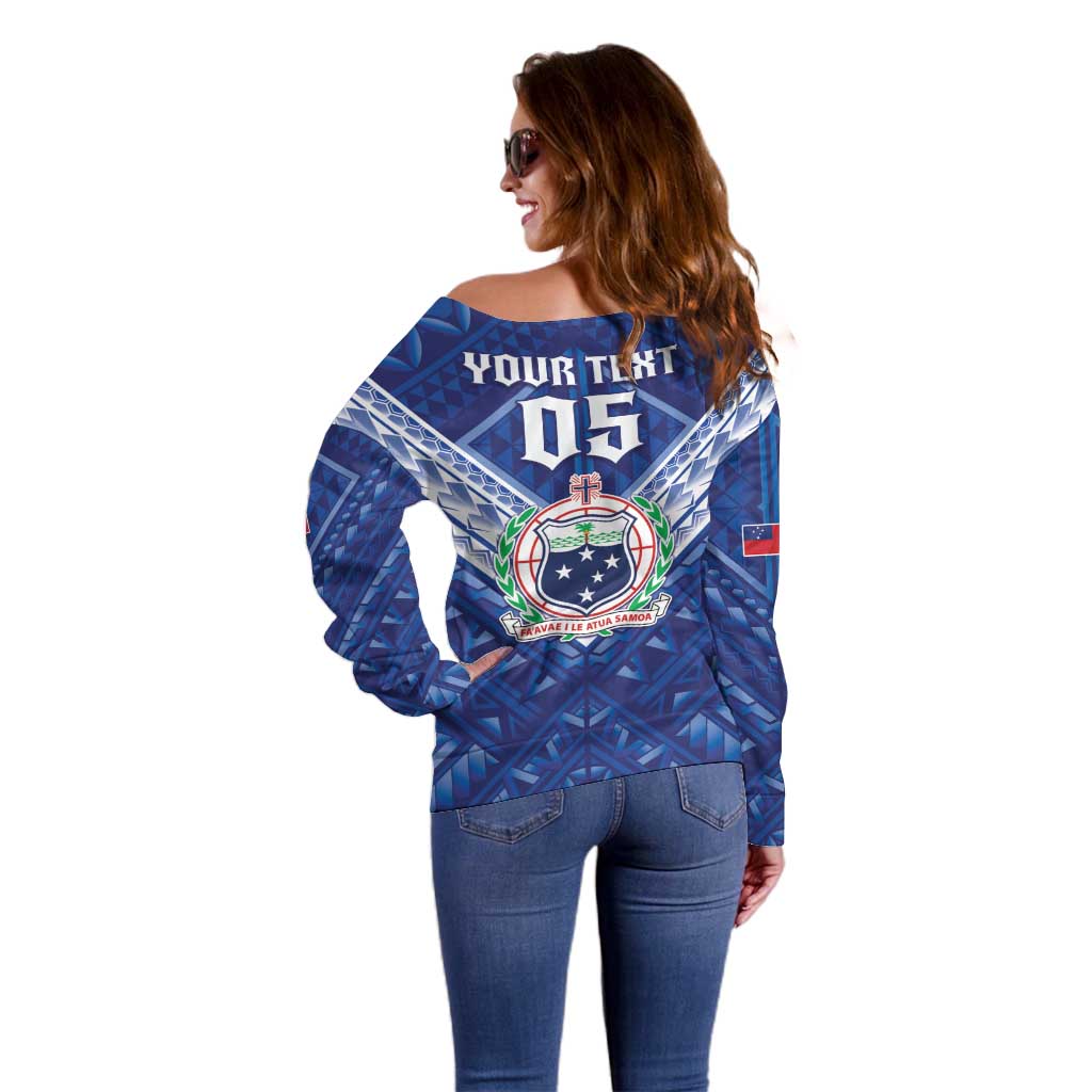 Toa Samoa Rugby Custom Off Shoulder Sweater Samoan Pride With Tribal Pattern LT05 - Polynesian Pride