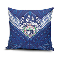 Toa Samoa Rugby Pillow Cover Samoan Pride With Tribal Pattern LT05 Blue - Polynesian Pride