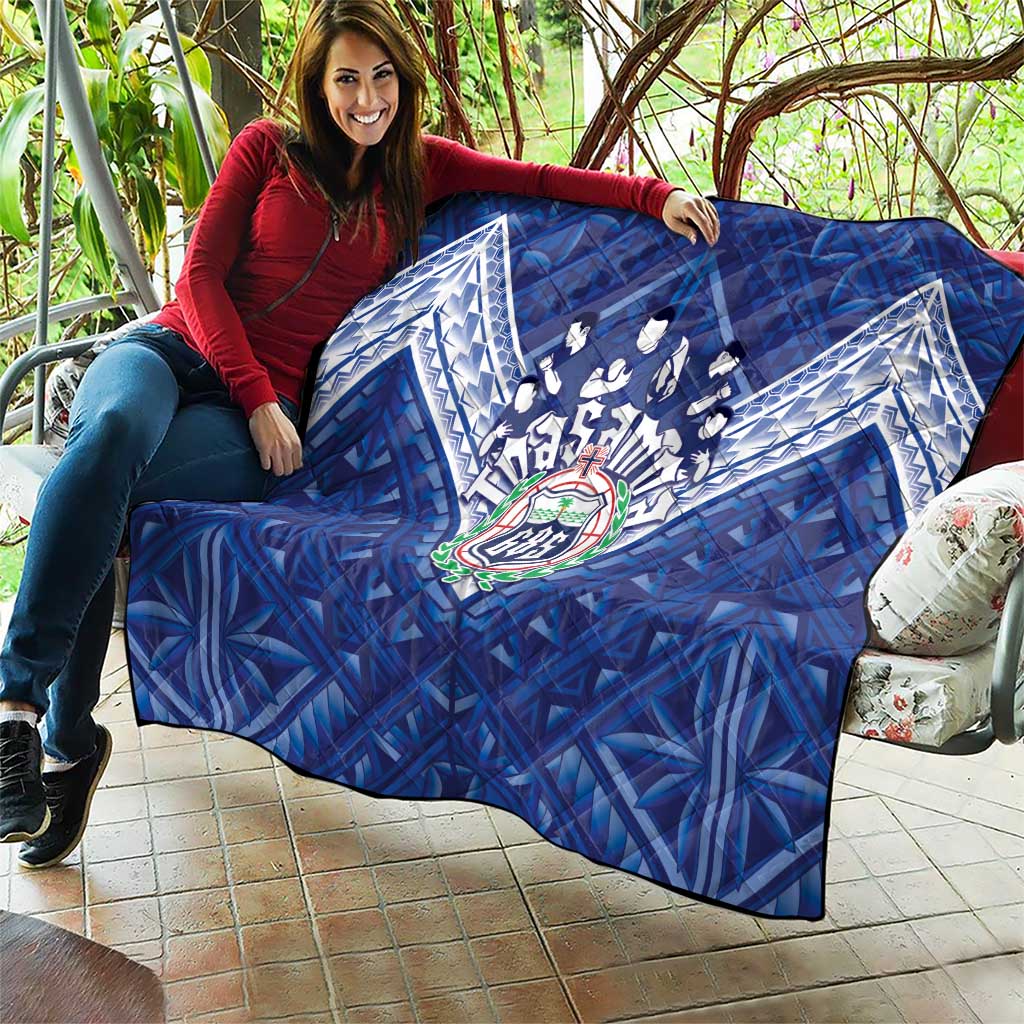 Toa Samoa Rugby Quilt Samoan Pride With Tribal Pattern LT05 - Polynesian Pride
