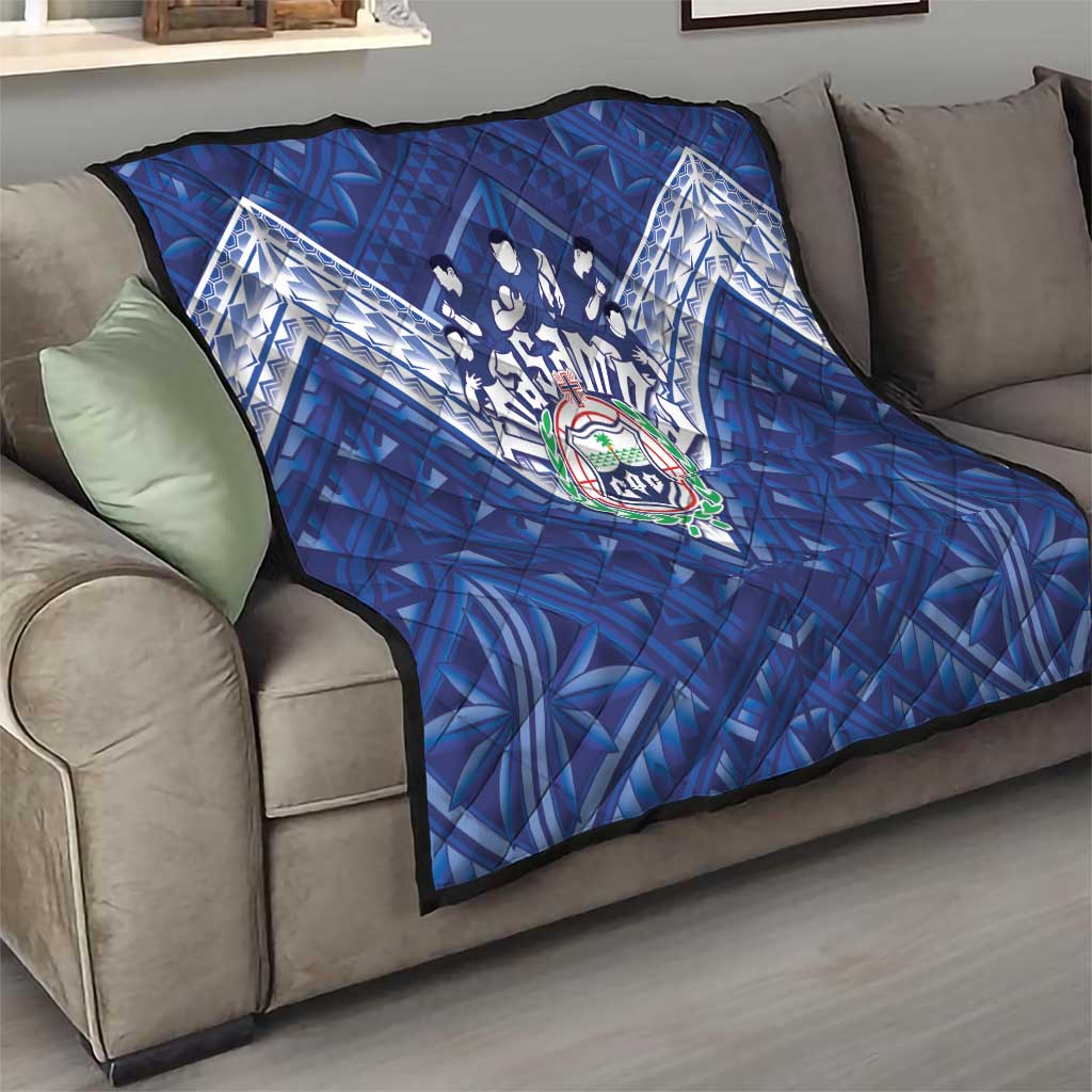 Toa Samoa Rugby Quilt Samoan Pride With Tribal Pattern LT05 - Polynesian Pride