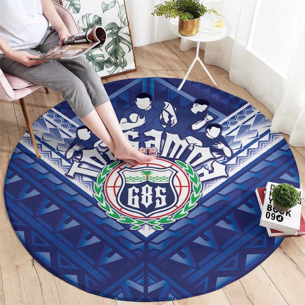 Toa Samoa Rugby Round Carpet Samoan Pride With Tribal Pattern LT05 - Polynesian Pride