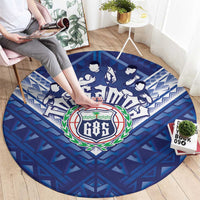 Toa Samoa Rugby Round Carpet Samoan Pride With Tribal Pattern LT05 - Polynesian Pride