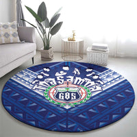 Toa Samoa Rugby Round Carpet Samoan Pride With Tribal Pattern LT05 - Polynesian Pride