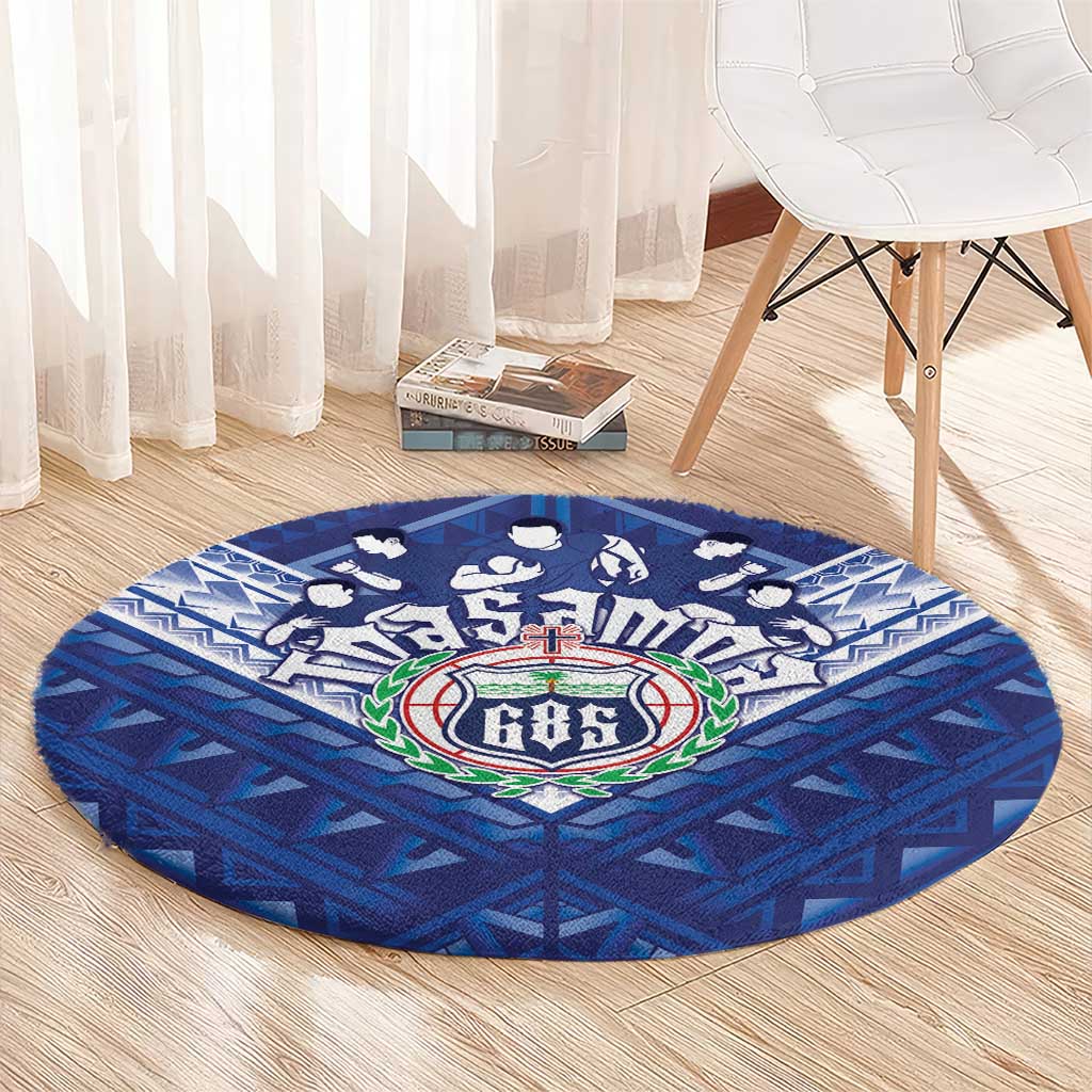Toa Samoa Rugby Round Carpet Samoan Pride With Tribal Pattern LT05 - Polynesian Pride
