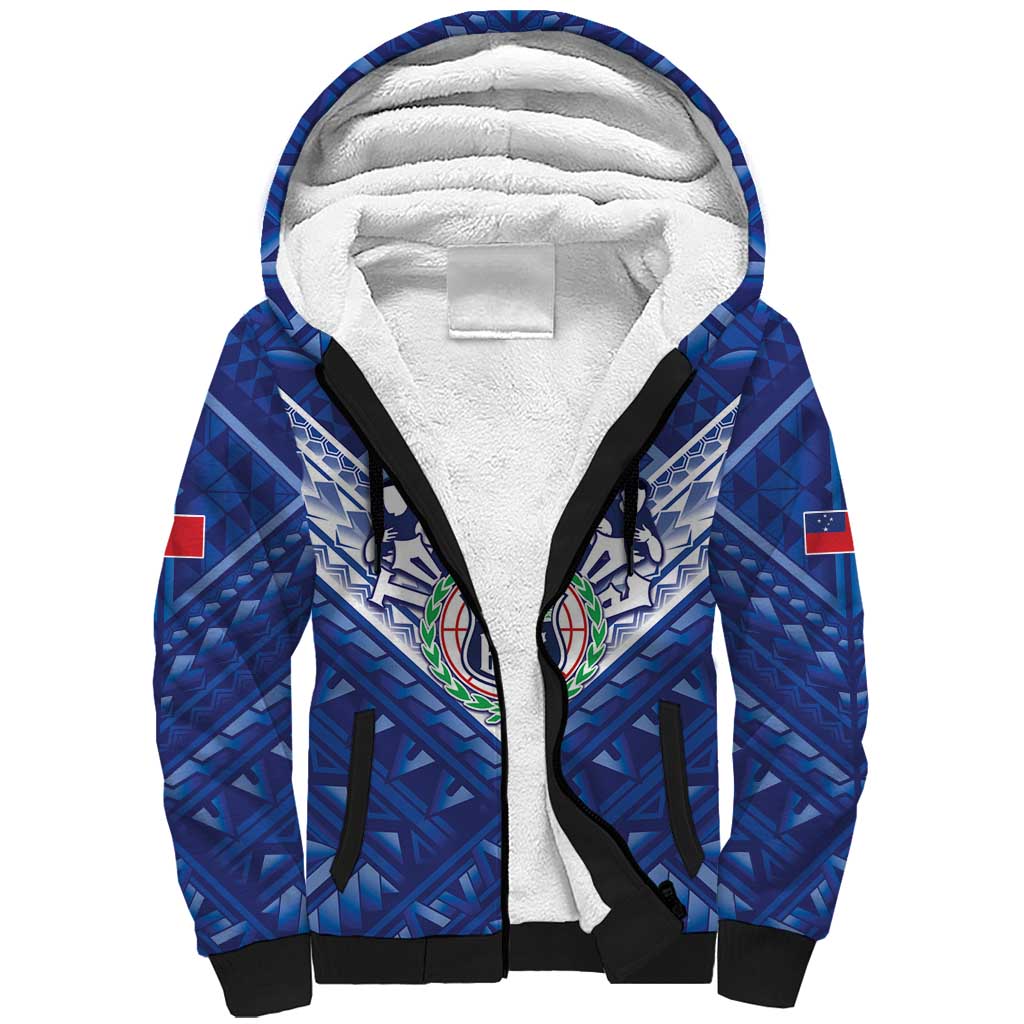 Toa Samoa Rugby Custom Sherpa Hoodie Samoan Pride With Tribal Pattern - Polynesian Pride