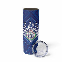 Toa Samoa Rugby Custom Skinny Tumbler Samoan Pride With Tribal Pattern - Polynesian Pride