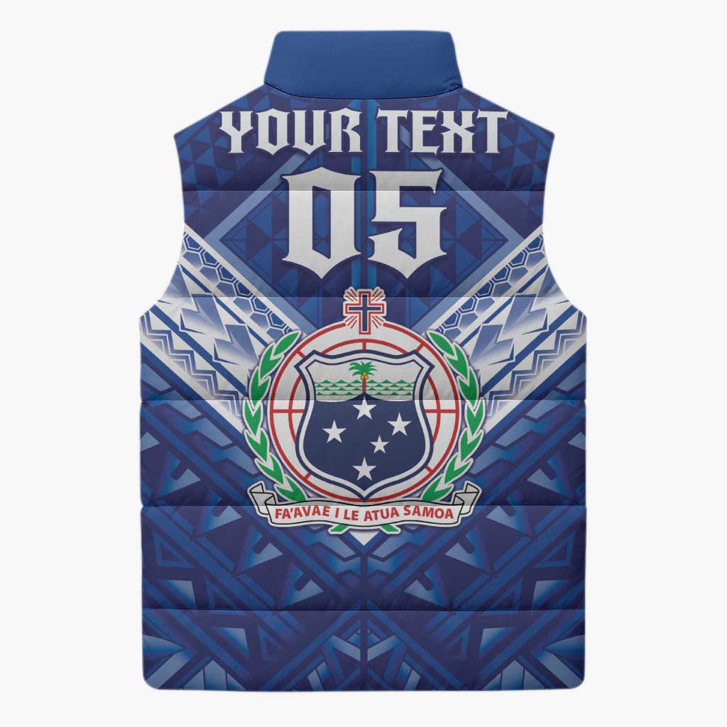Toa Samoa Rugby Custom Sleeveless Puffer Jacket Samoan Pride With Tribal Pattern - Polynesian Pride