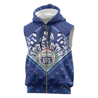 Toa Samoa Rugby Custom Sleeveless Zip Hoodie Samoan Pride With Tribal Pattern - Polynesian Pride