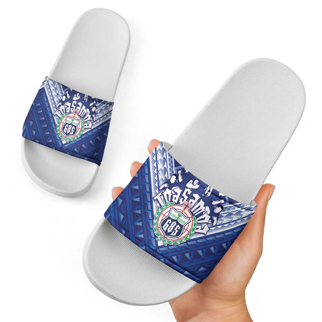 Toa Samoa Rugby Slide Sandals Samoan Pride With Tribal Pattern LT05 - Polynesian Pride