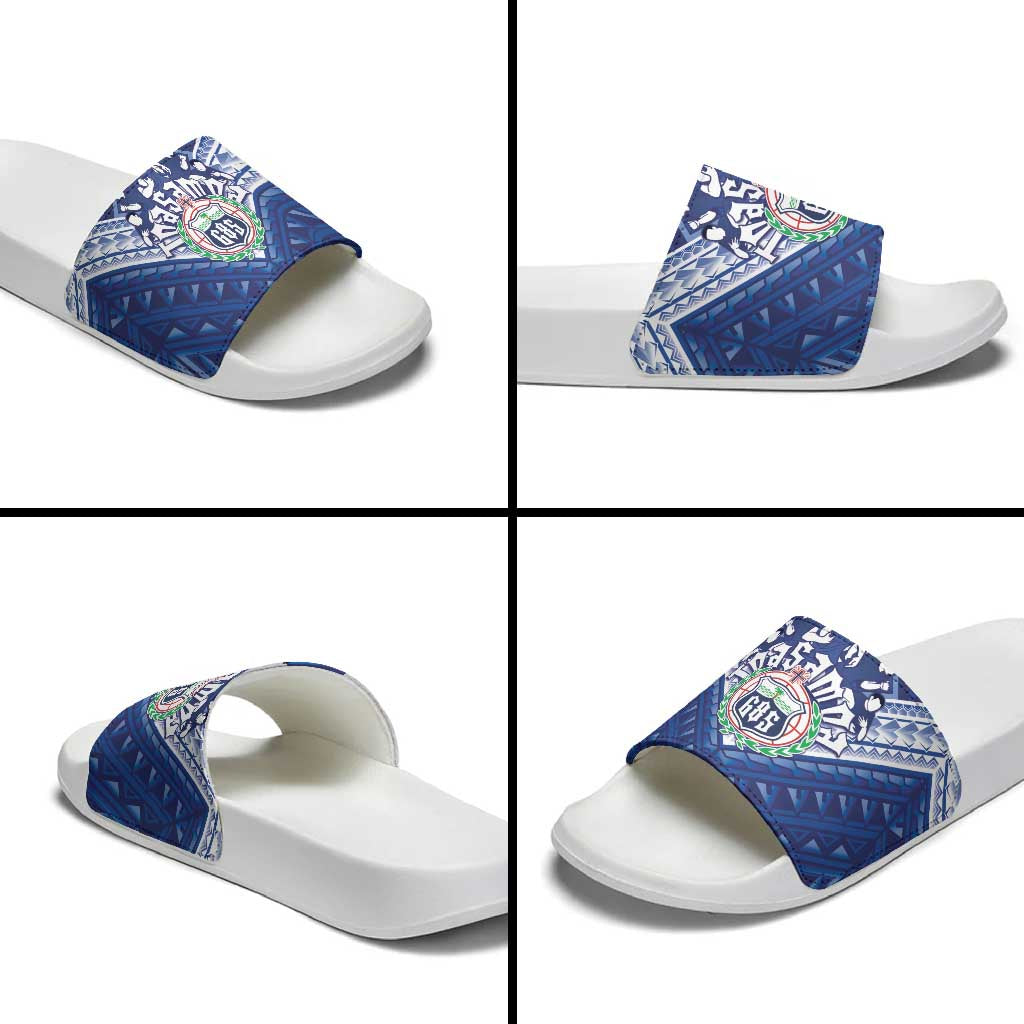 Toa Samoa Rugby Slide Sandals Samoan Pride With Tribal Pattern LT05 - Polynesian Pride