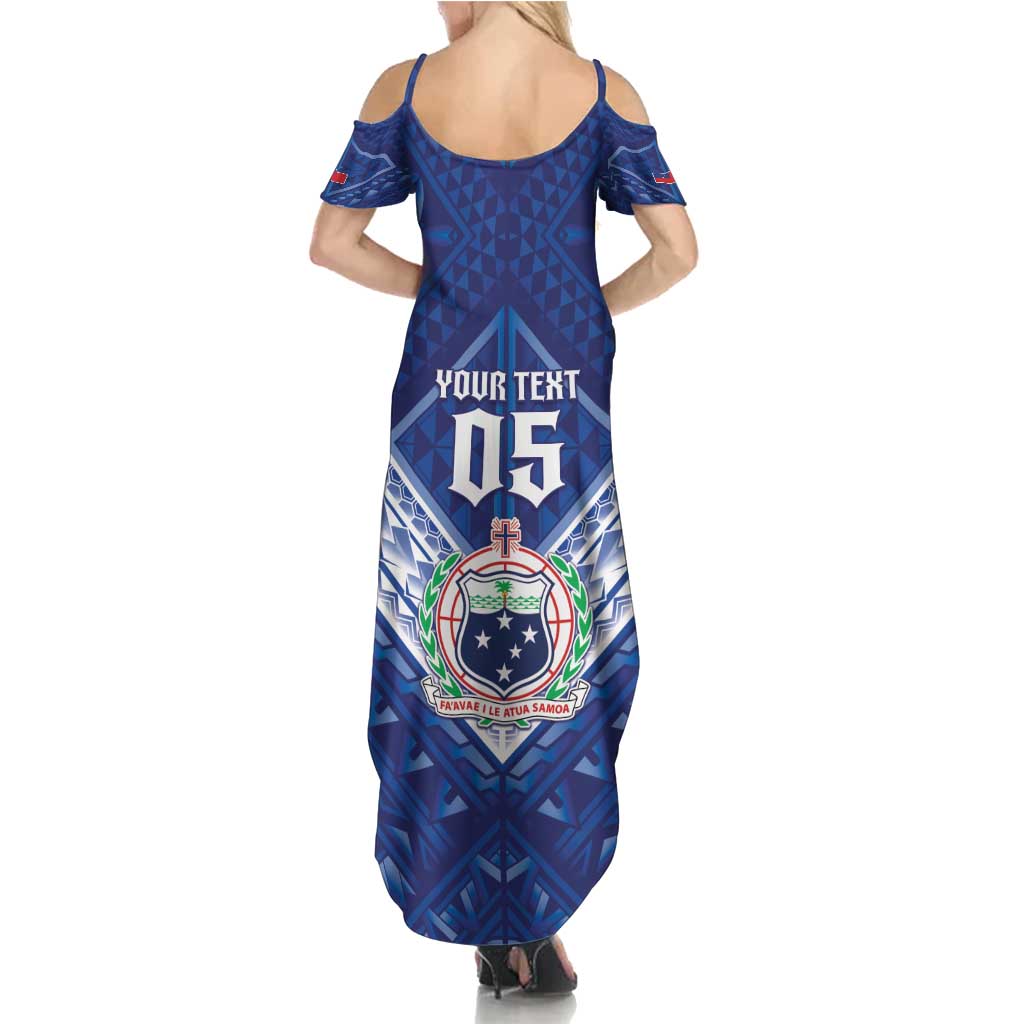 Toa Samoa Rugby Custom Summer Maxi Dress Samoan Pride With Tribal Pattern LT05 - Polynesian Pride
