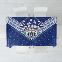 Toa Samoa Rugby Tablecloth Samoan Pride With Tribal Pattern LT05 Blue - Polynesian Pride