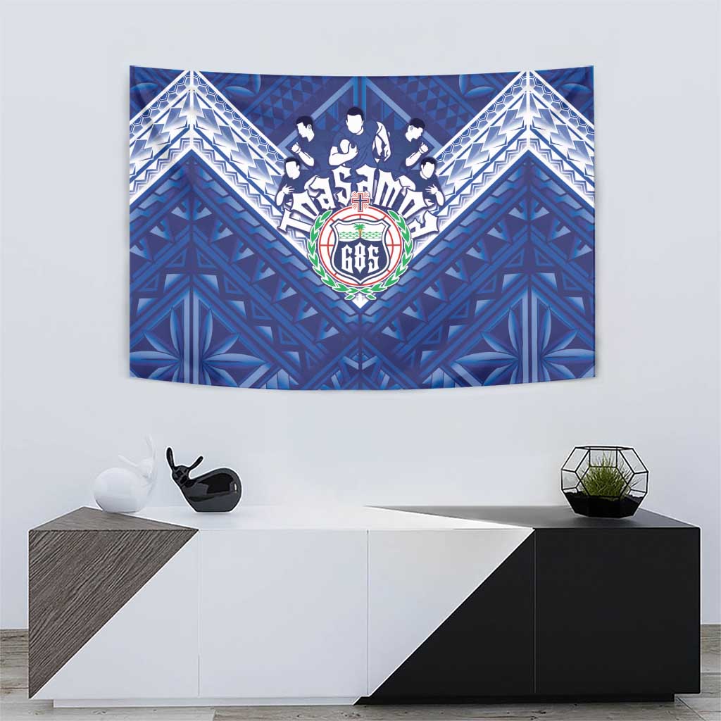Toa Samoa Rugby Tapestry Samoan Pride With Tribal Pattern LT05 - Polynesian Pride