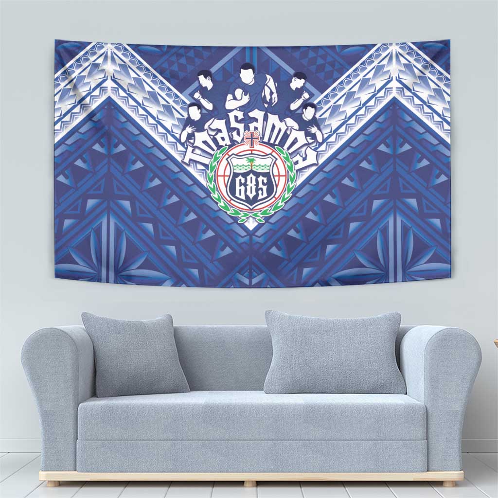 Toa Samoa Rugby Tapestry Samoan Pride With Tribal Pattern LT05 - Polynesian Pride