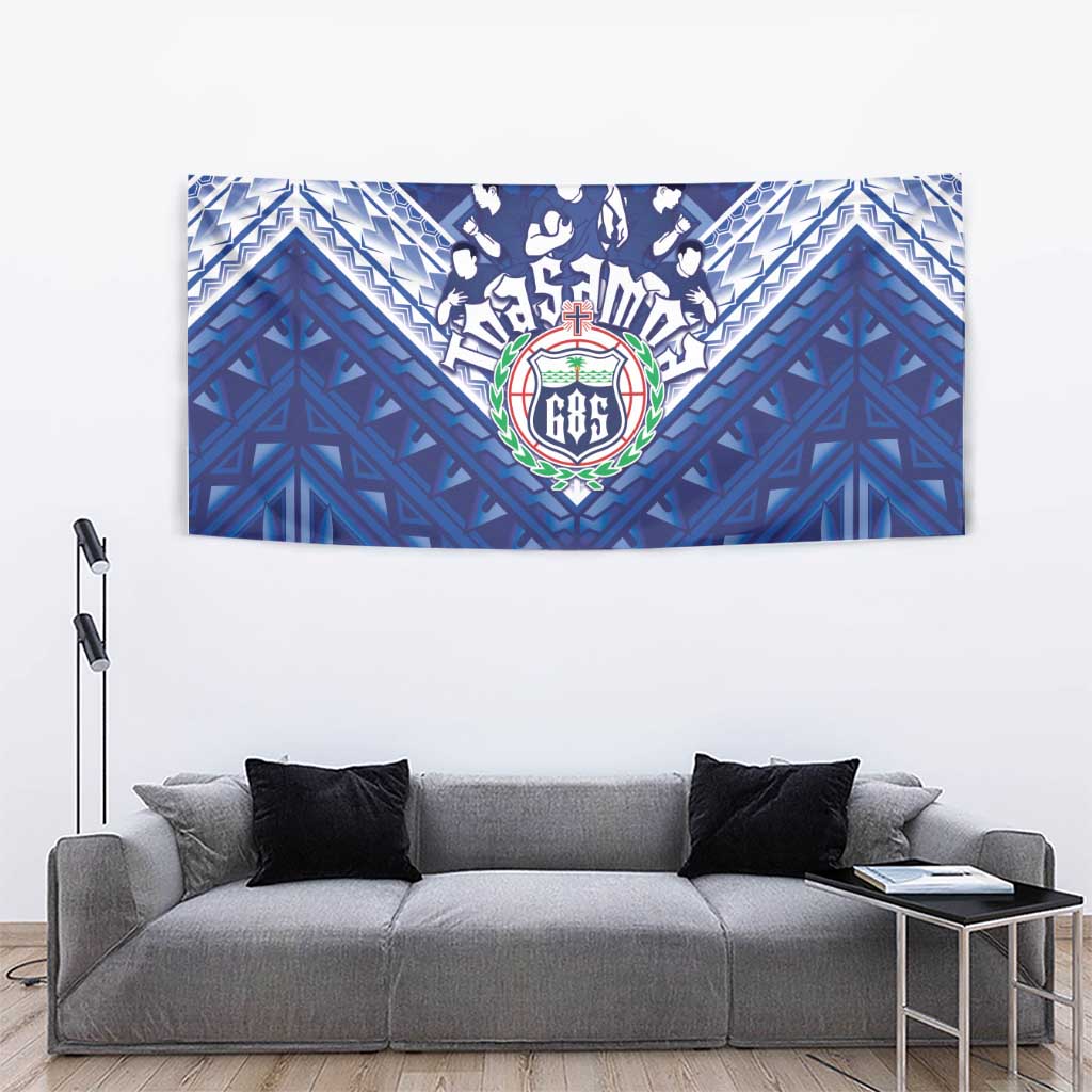 Toa Samoa Rugby Tapestry Samoan Pride With Tribal Pattern LT05 - Polynesian Pride