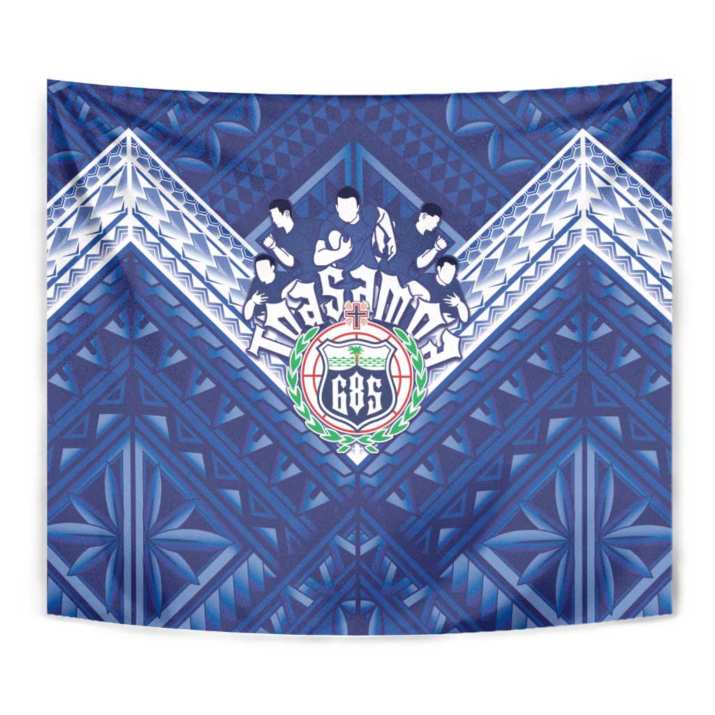Toa Samoa Rugby Tapestry Samoan Pride With Tribal Pattern LT05 - Polynesian Pride