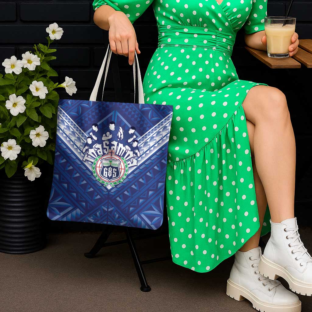 Toa Samoa Rugby Tote Bag Samoan Pride With Tribal Pattern - Polynesian Pride