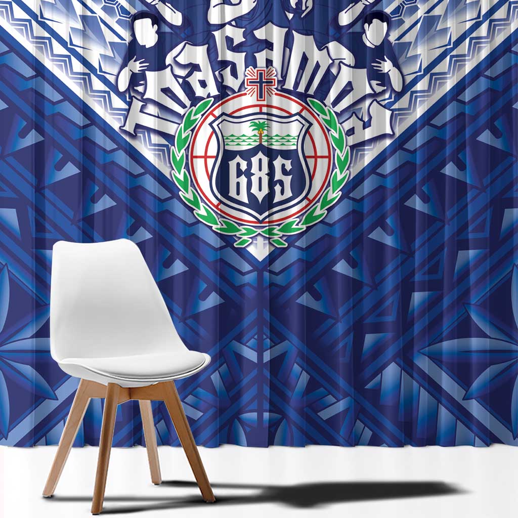 Toa Samoa Rugby Window Curtain Samoan Pride With Tribal Pattern LT05 - Polynesian Pride
