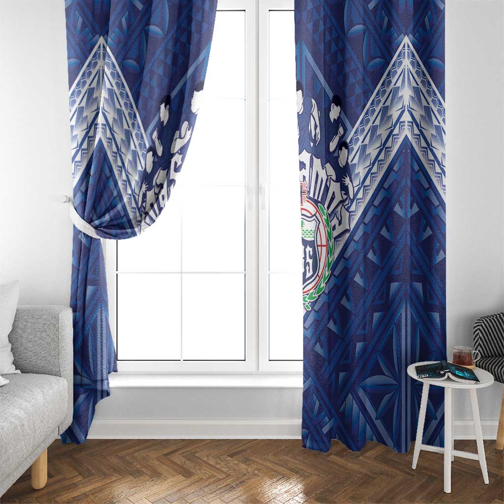Toa Samoa Rugby Window Curtain Samoan Pride With Tribal Pattern LT05 - Polynesian Pride