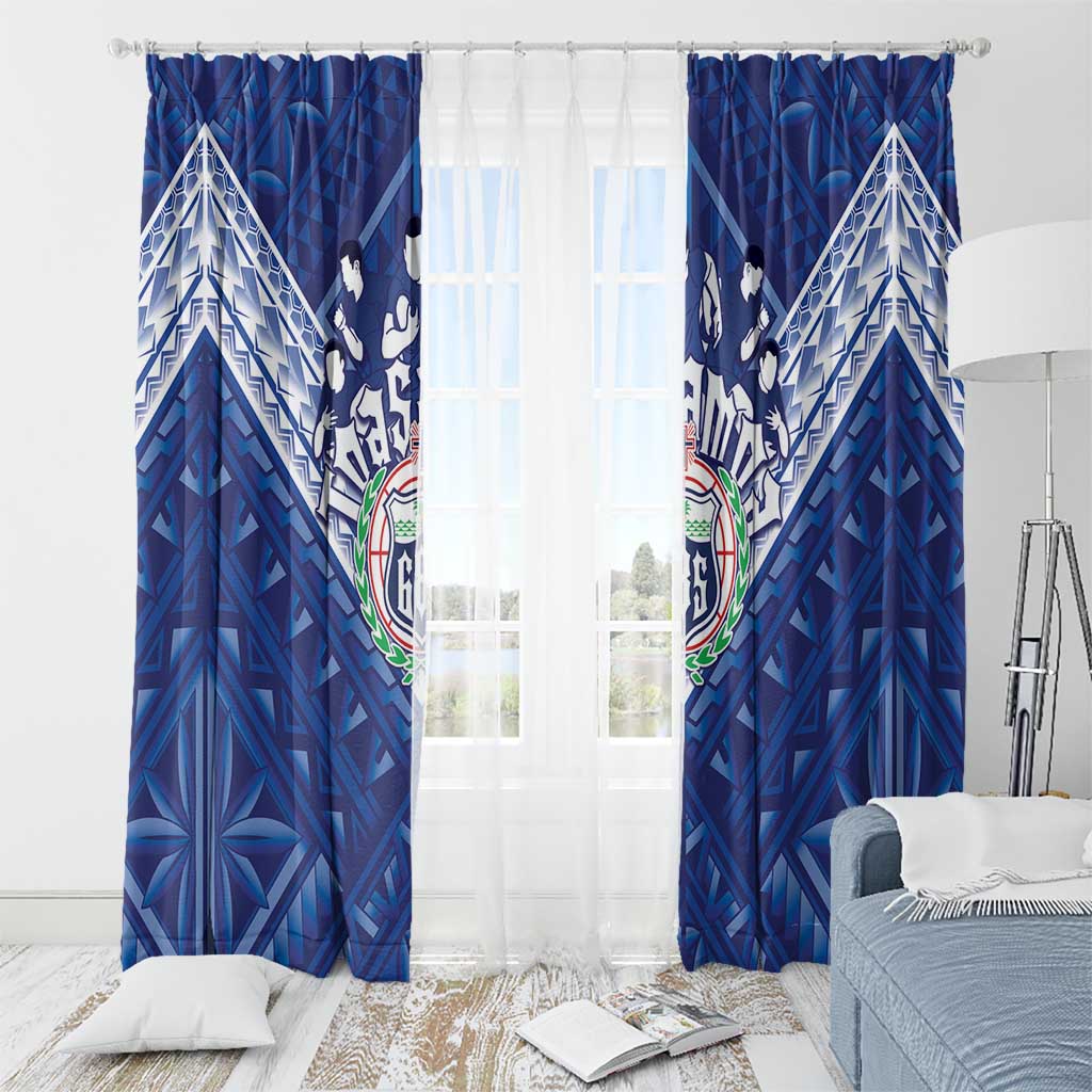 Toa Samoa Rugby Window Curtain Samoan Pride With Tribal Pattern LT05 - Polynesian Pride