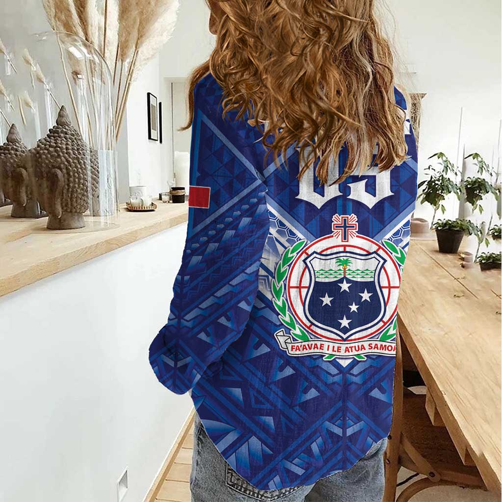 Toa Samoa Rugby Custom Women Casual Shirt Samoan Pride With Tribal Pattern - Polynesian Pride