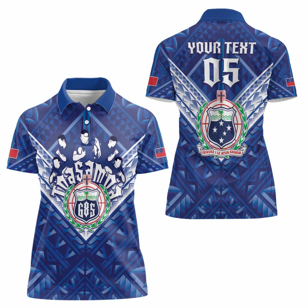 Toa Samoa Rugby Custom Women Polo Shirt Samoan Pride With Tribal Pattern LT05 - Polynesian Pride
