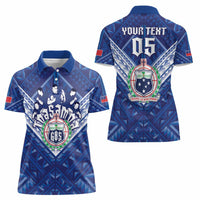 Toa Samoa Rugby Custom Women Polo Shirt Samoan Pride With Tribal Pattern LT05 - Polynesian Pride