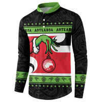 New Zealand Funny Christmas Button Sweatshirt Maori Tiki LT05 - Polynesian Pride