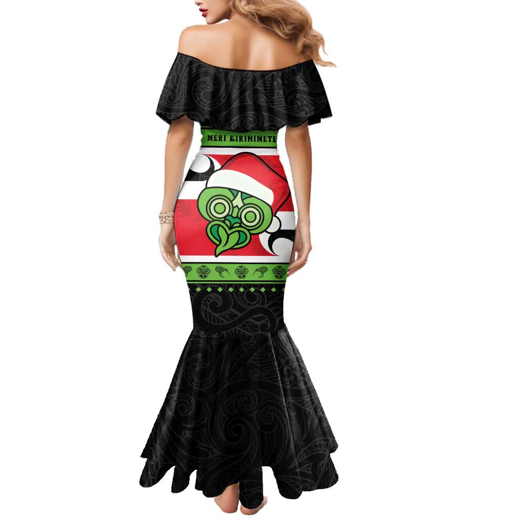 New Zealand Funny Christmas Family Matching Mermaid Dress and Hawaiian Shirt Maori Tiki LT05 - Polynesian Pride
