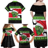 New Zealand Funny Christmas Family Matching Off Shoulder Maxi Dress and Hawaiian Shirt Maori Tiki LT05 - Polynesian Pride