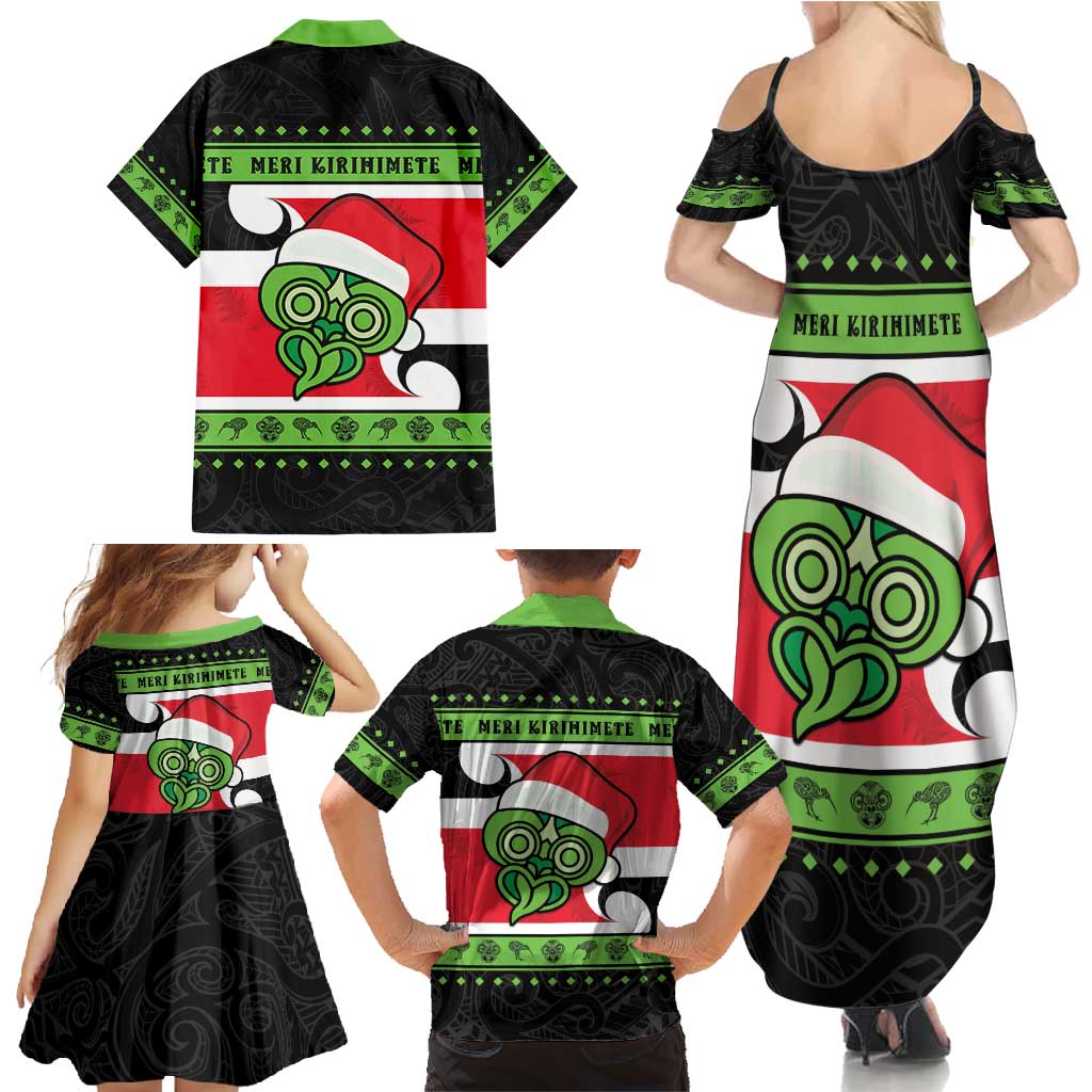 New Zealand Funny Christmas Family Matching Summer Maxi Dress and Hawaiian Shirt Maori Tiki LT05 - Polynesian Pride