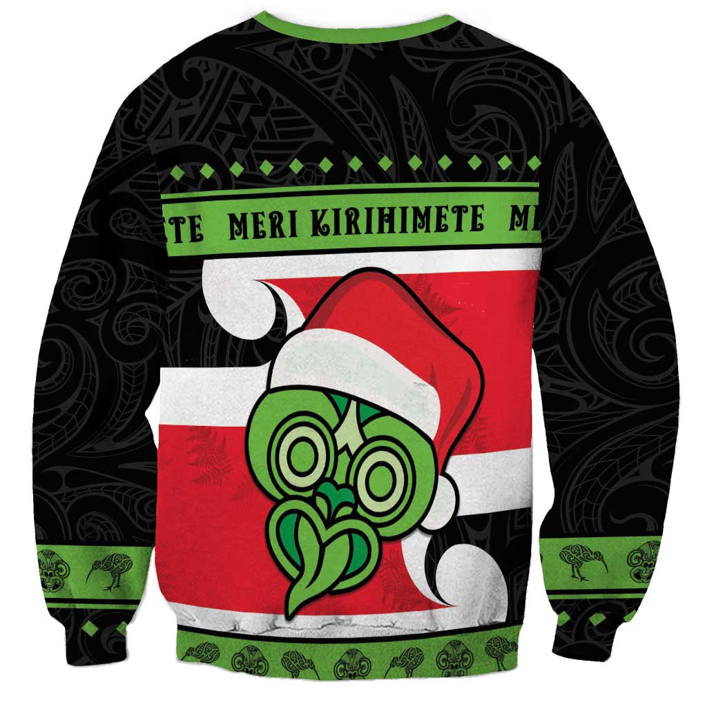 New Zealand Funny Christmas Sweatshirt Maori Tiki LT05 - Polynesian Pride
