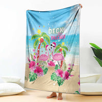 Hawaii Christmas Blanket Deck The Palms Holiday Flamingos