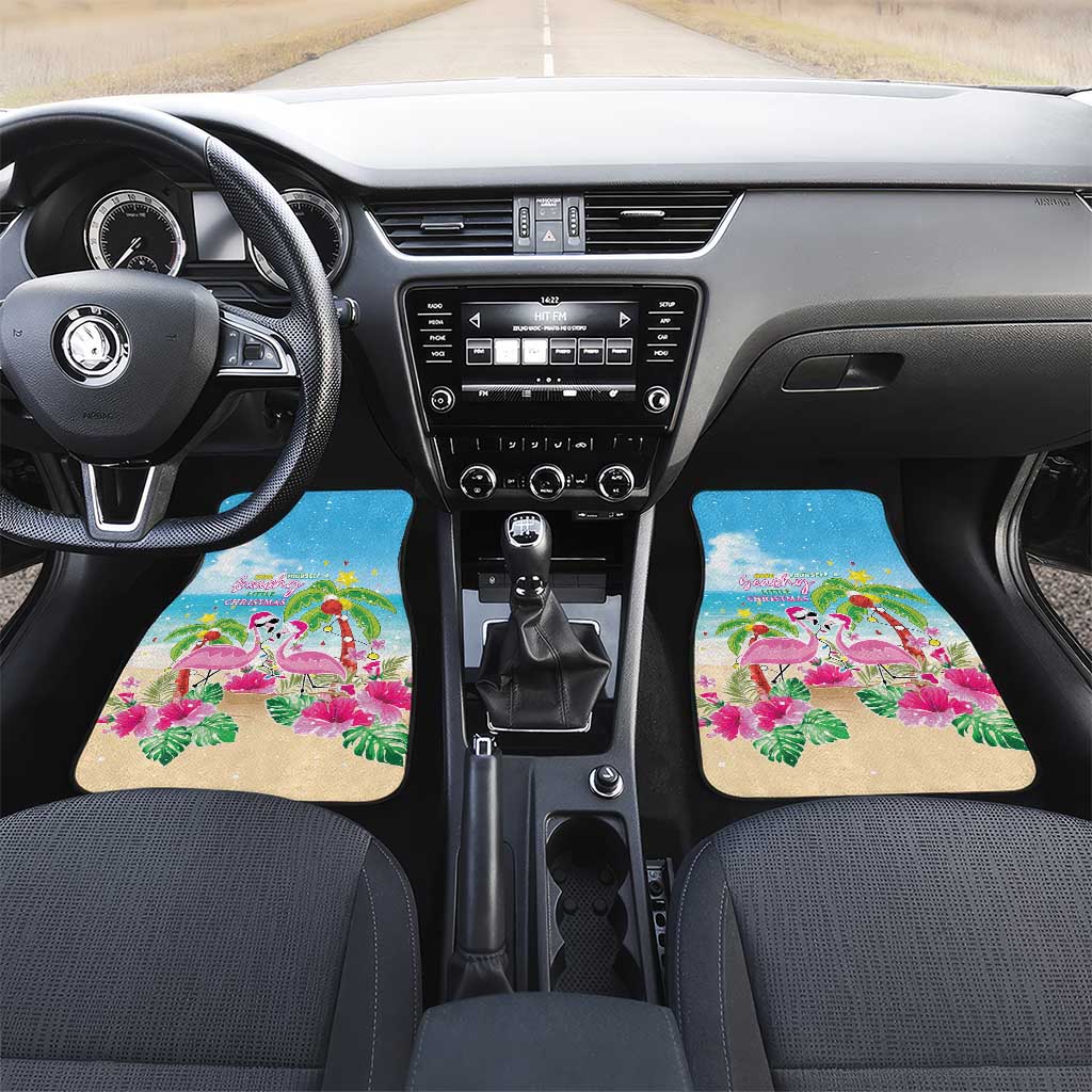 Hawaii Christmas Car Mats Deck The Palms Holiday Flamingos