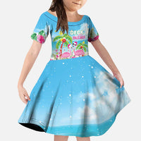 Hawaii Christmas Family Matching Off Shoulder Maxi Dress and Hawaiian Shirt Deck The Palms Holiday Flamingos