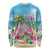 Hawaii Christmas Long Sleeve Shirt Deck The Palms Holiday Flamingos