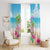 Hawaii Christmas Window Curtain Deck The Palms Holiday Flamingos