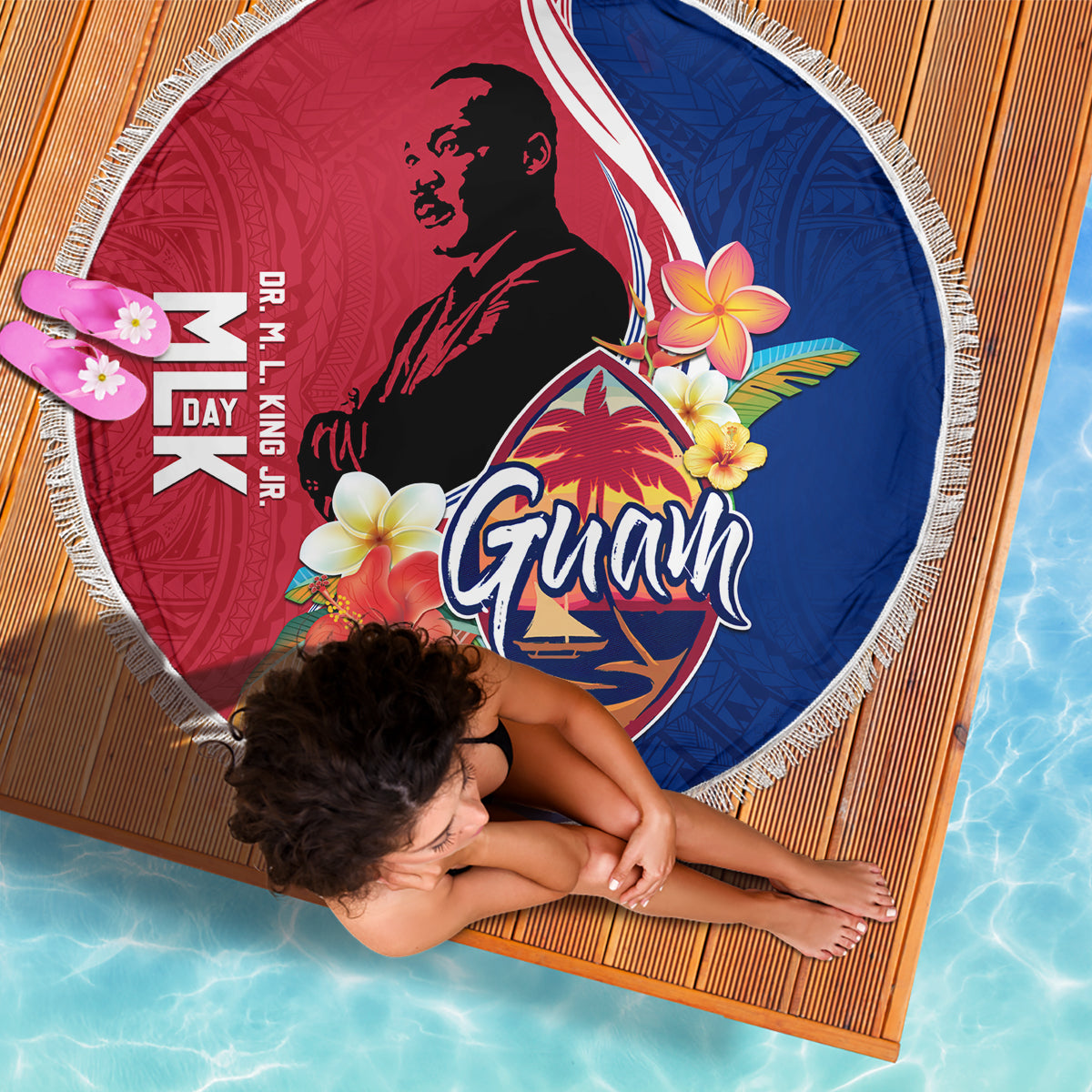 Guam Martin Luther King Jr Day Beach Blanket LT05 - Polynesian Pride
