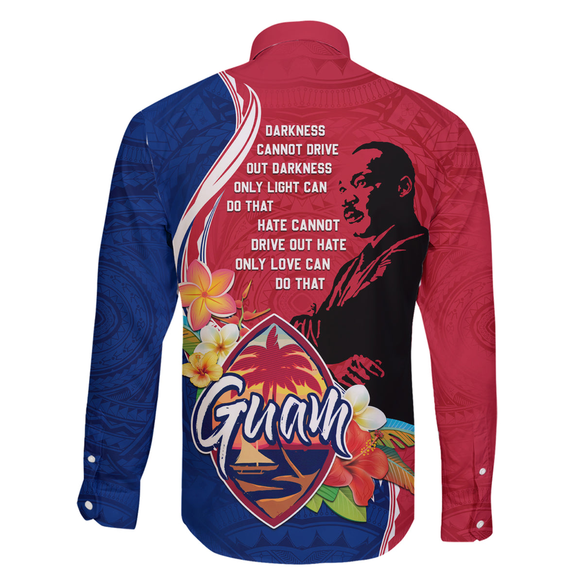 Guam Martin Luther King Jr Day Family Matching Short Sleeve Bodycon Dress and Hawaiian Shirt LT05 - Polynesian Pride