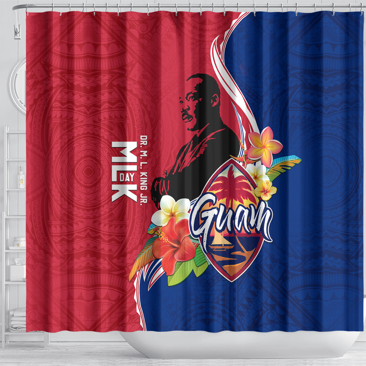 Guam Martin Luther King Jr Day Shower Curtain LT05 - Polynesian Pride