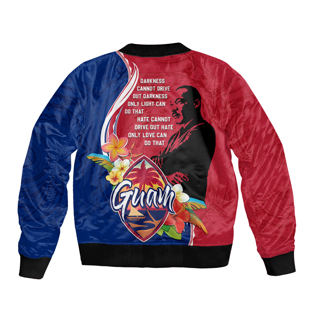 Guam Martin Luther King Jr Day Sleeve Zip Bomber Jacket LT05 - Polynesian Pride