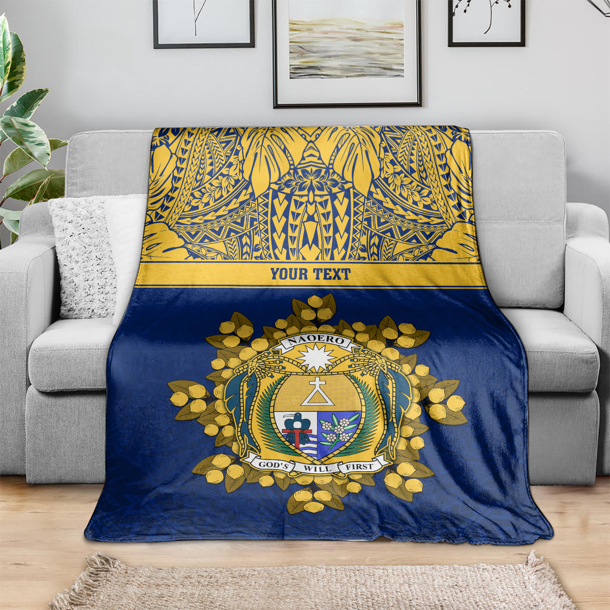 Repubrikin Naoero Independence Day Blanket Tamanu With Coat Of Arms LT05 - Polynesian Pride