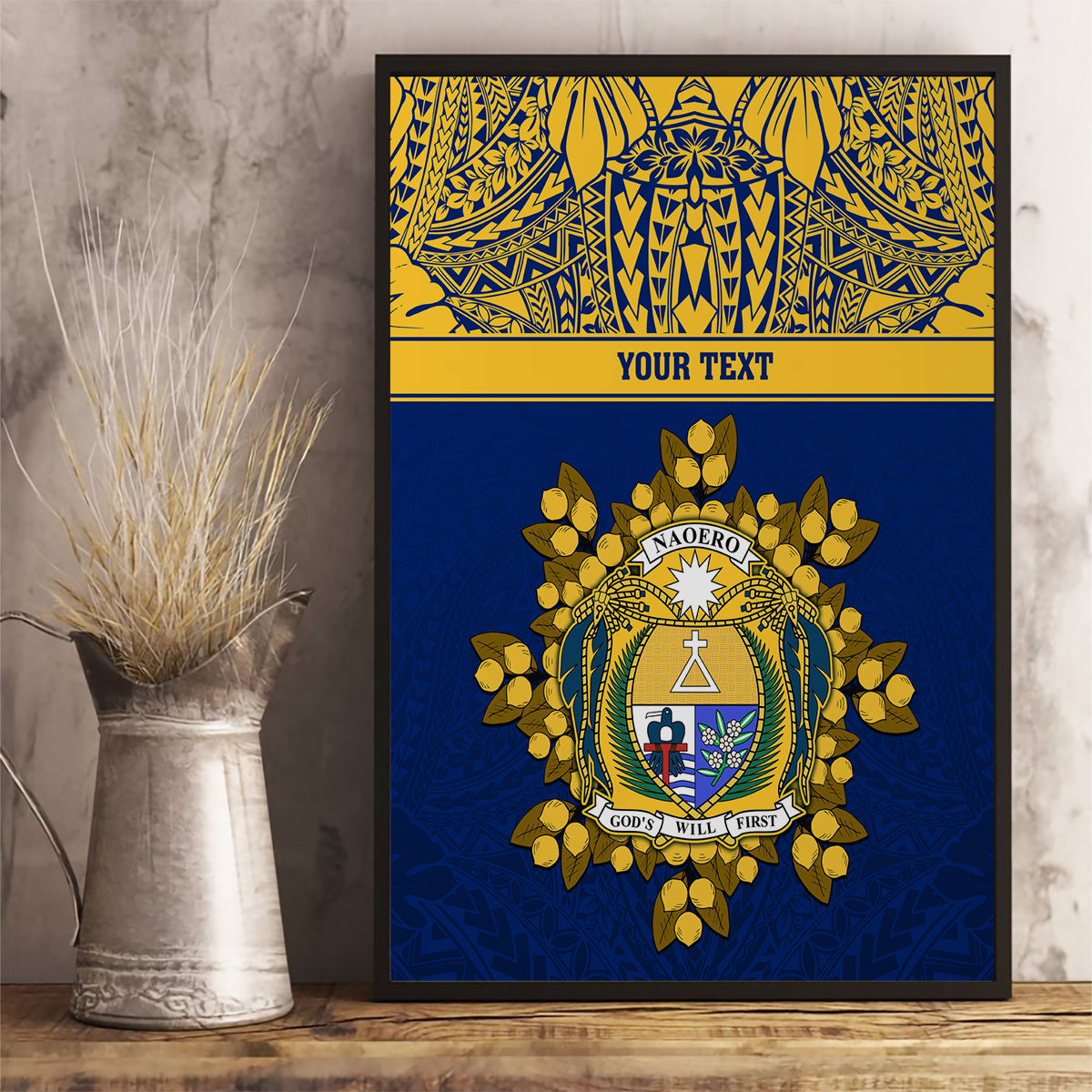 Repubrikin Naoero Independence Day Canvas Wall Art Tamanu With Coat Of Arms LT05 - Polynesian Pride