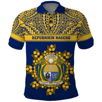 Personalised Repubrikin Naoero Independence Day Polo Shirt Tamanu With Coat Of Arms LT05 Yellow - Polynesian Pride