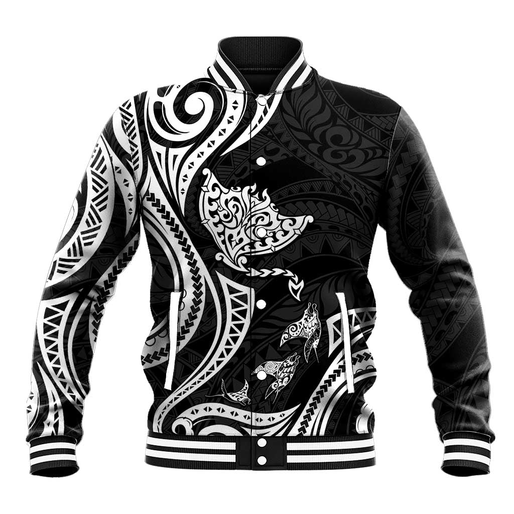 Hawaii Manta Ray Baseball Jacket Polynesian Art Tattoo