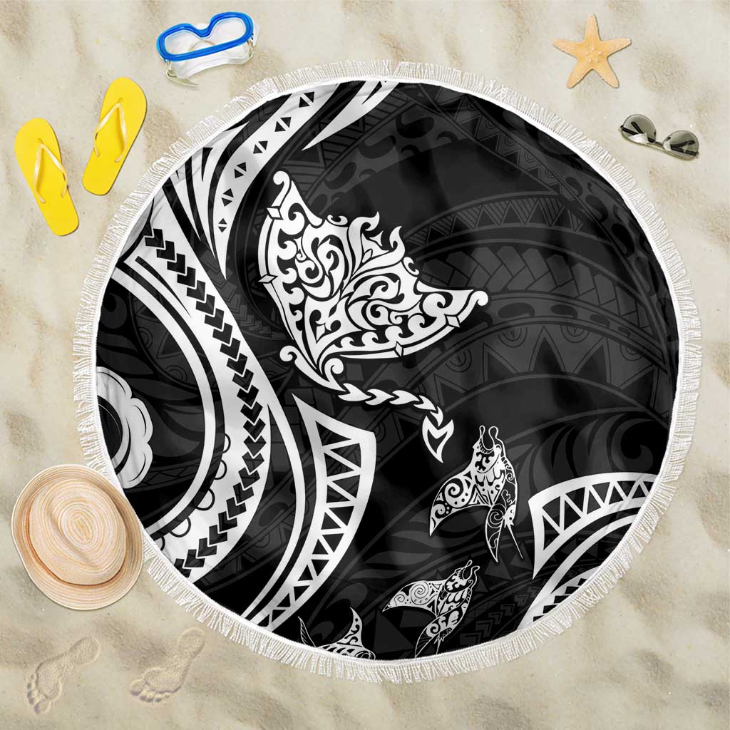 Hawaii Manta Ray Beach Blanket Polynesian Art Tattoo