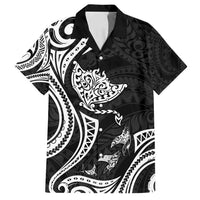 Hawaii Manta Ray Family Matching Puletasi and Hawaiian Shirt Polynesian Art Tattoo LT05 Dad's Shirt - Short Sleeve Black - Polynesian Pride
