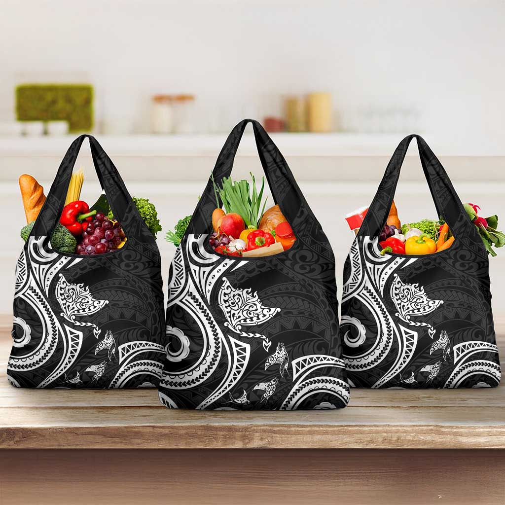 Hawaii Manta Ray Grocery Bag Polynesian Art Tattoo
